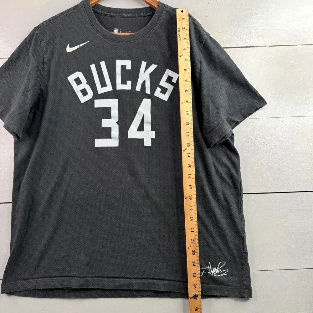 Nike Shirt Mens XL Black Milwaukee Bucks Giannis Antetokounmpo 34 Tee